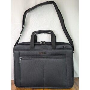 Samsonite Messenger Bag 18" Black Laptop Travel Case Business Computer Tote Zip